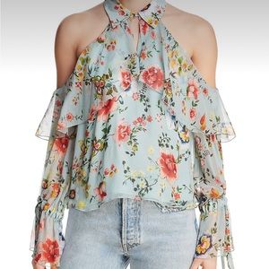 NEVER WORN Alice and Olivia Floral Blouse